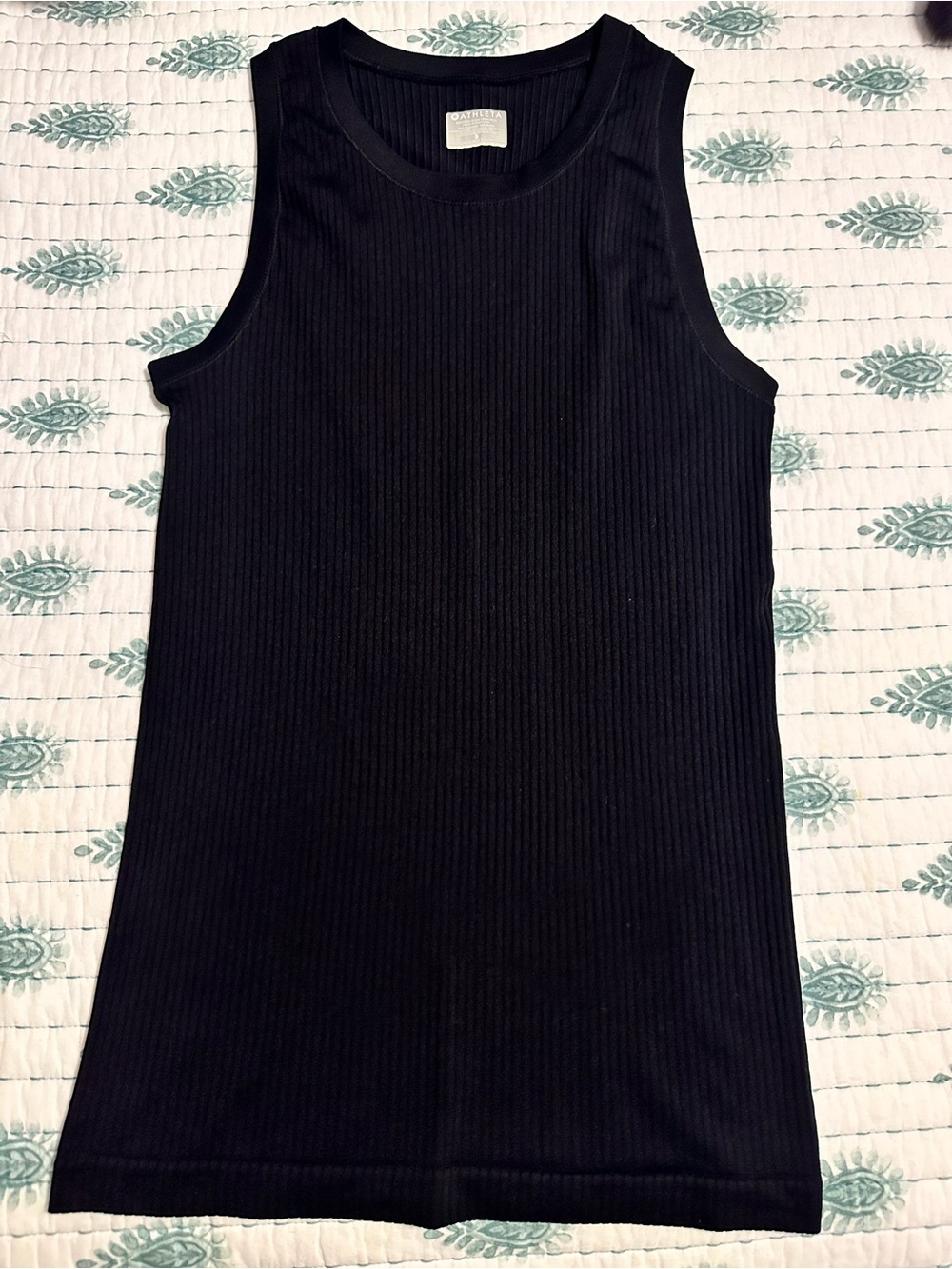 ATHLETA Black Ribbed Sleeveless Tank